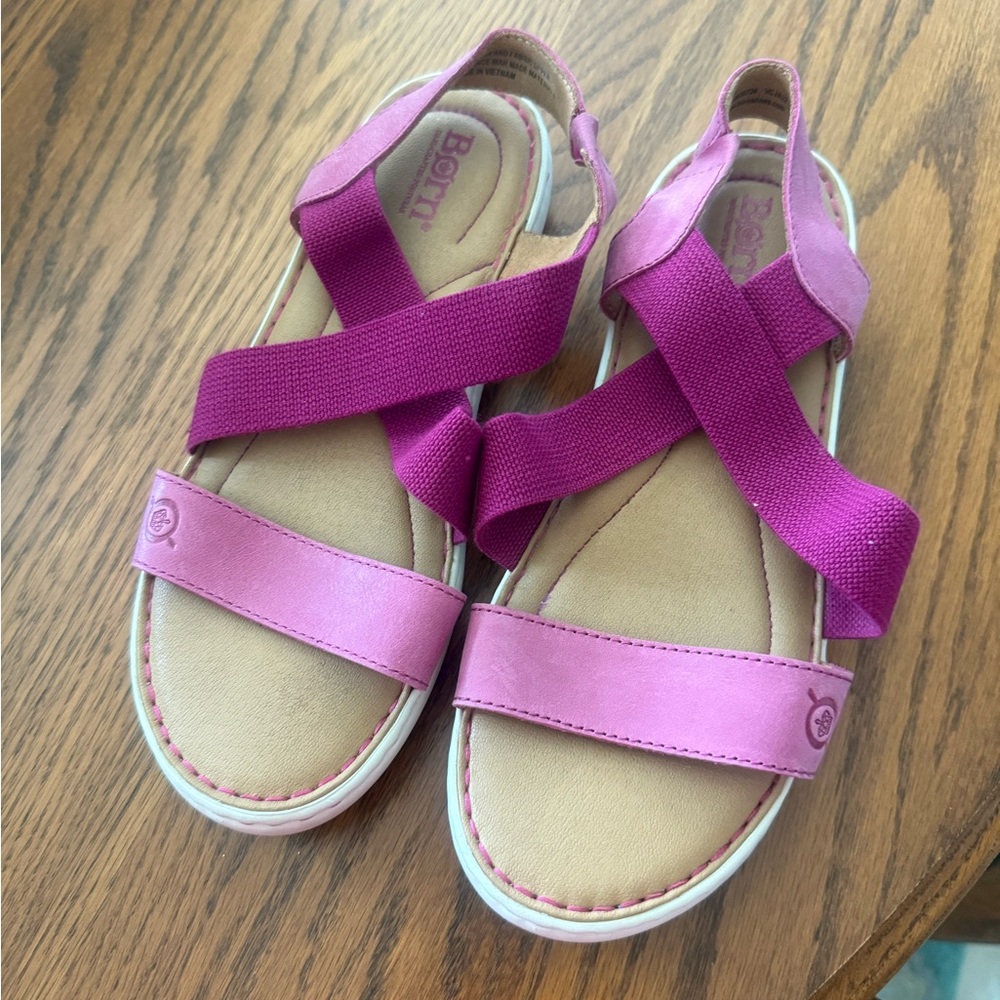 Born Pink and Tan Women's Sandals